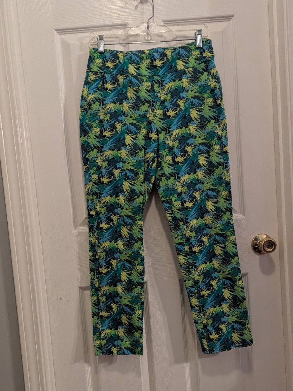 Soft Surroundings stretch pants with leaf print - S
